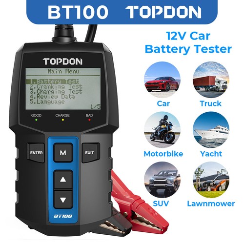 Topdon 12v car battery tester - battery,