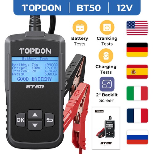 Topdon 12v car battery tester - battery,